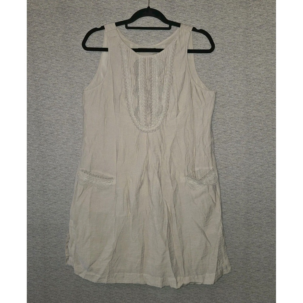 BCBG MAX AZRIA Mini Dress Ivory Cream Ruffle Sleeveless Sundress‎ Women's Small